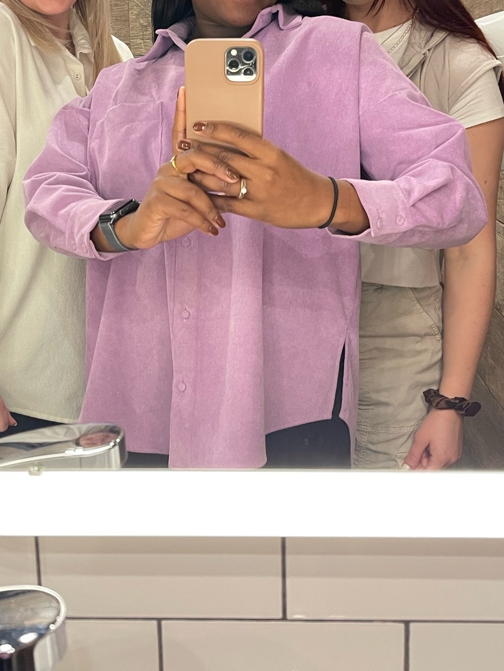 Zara Girls Lilac Corduroy Button-Down Shirt